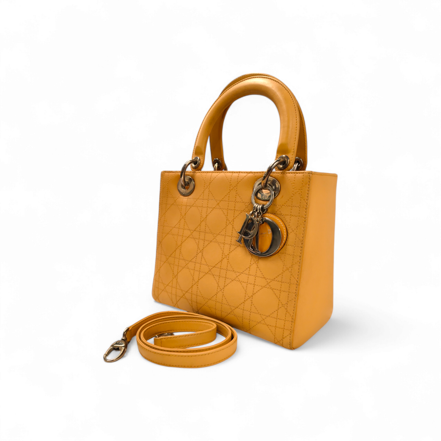 Christian Dior 2WAY Bag Carnage 09-MA-0034 Orange Handy * Damage* Rank B