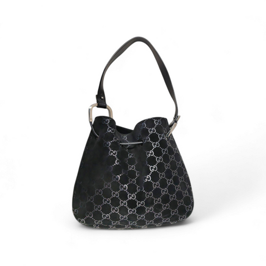 GUCCI Handbag 001 3748 Black *Damage* Rank B