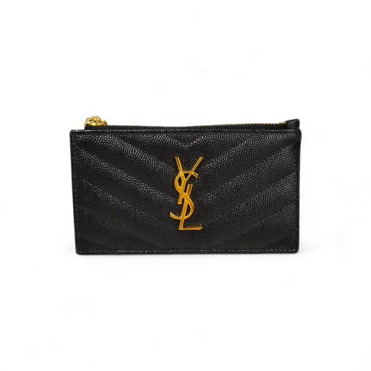 Saint Laurent Paris Card Case 607915 Black *Damage* Rank B