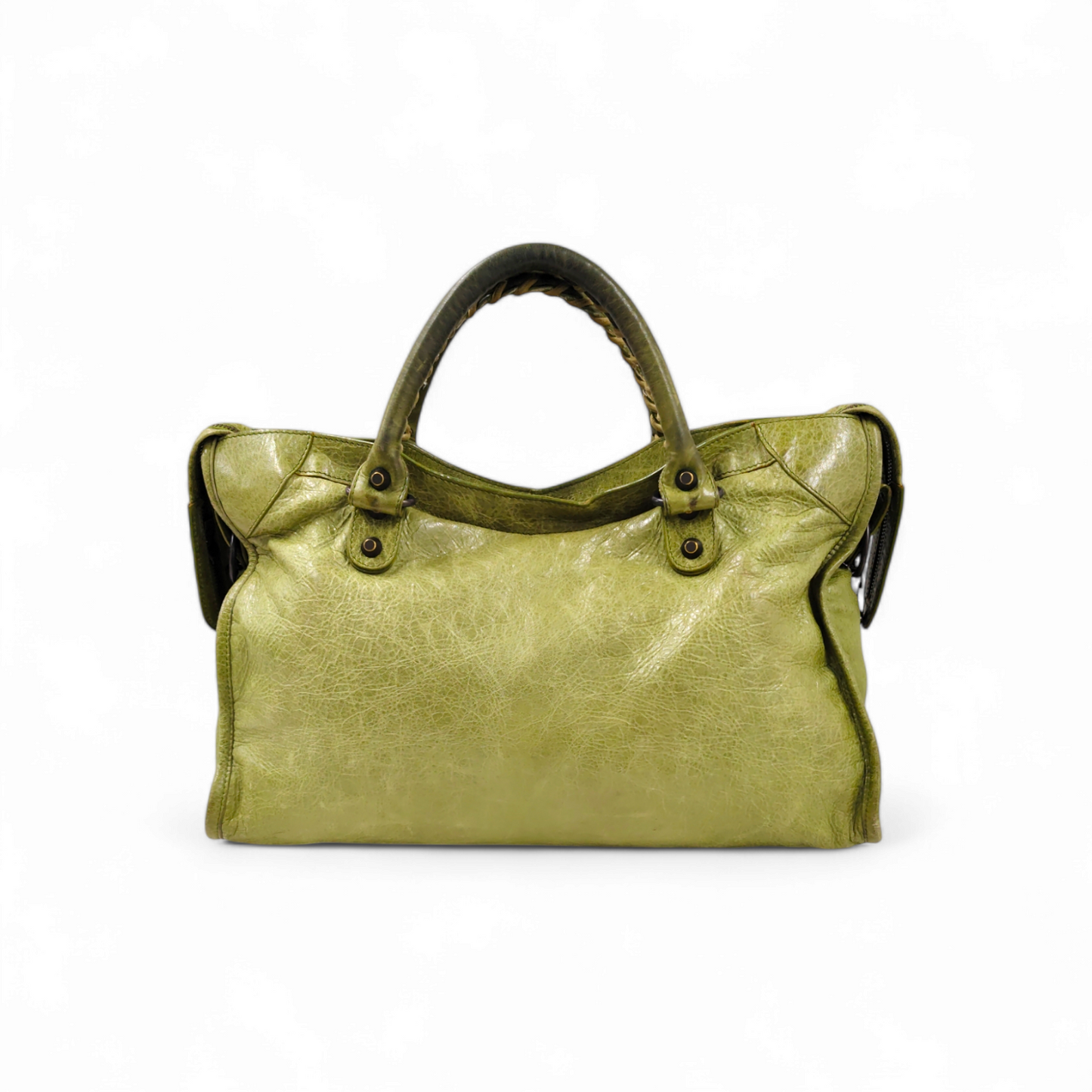 BALENCIAGA 2WAY Bag The city 115748-3822 Rank B Green *Damage/stain* Rank B