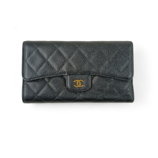 CHANEL Long Wallet Black 16142682 Rank B