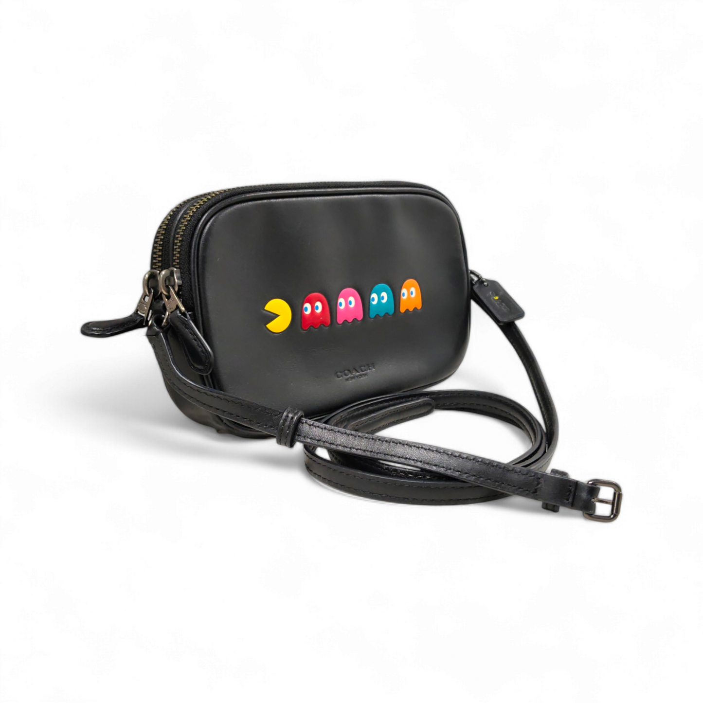 COACH Shoulder Bag F55743 inside damage Black Rank B