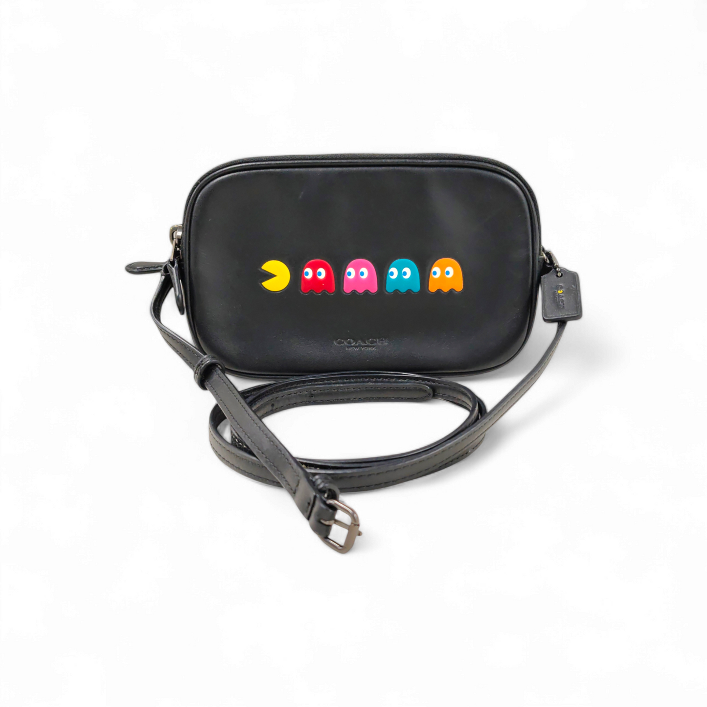 COACH Shoulder Bag F55743 inside damage Black Rank B