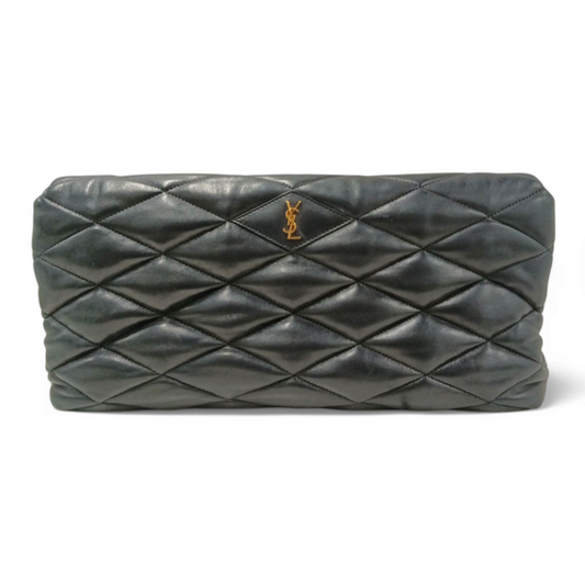 Saint Laurent Paris Clutch Bag Sade Envelope Clutch Black Rank B