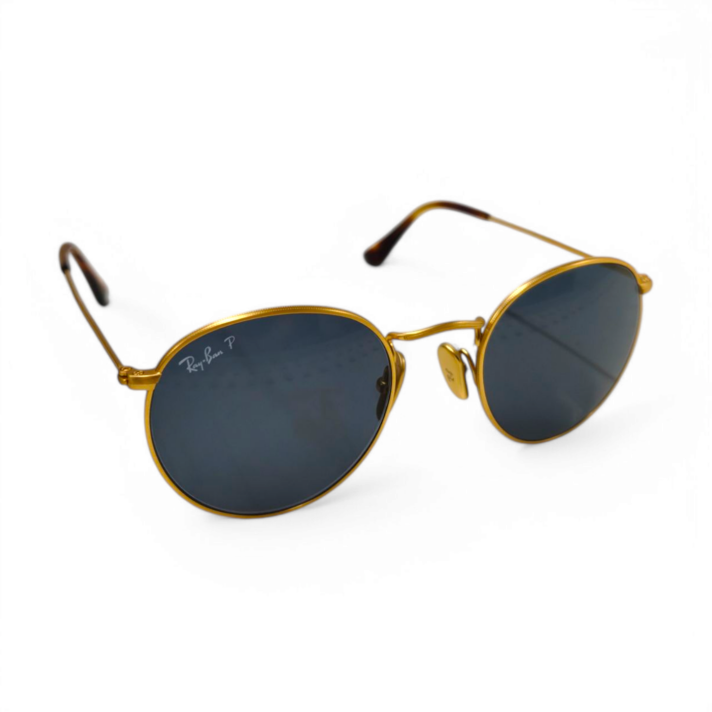 RAY-BAN Sunglasses RB8247 Gold With Cloth POLRIZED ROUND TITANIUM COLLECTION Rank B