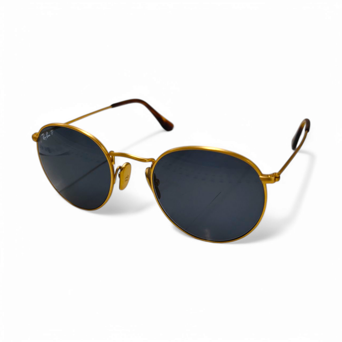 RAY-BAN Sunglasses RB8247 Gold With Cloth POLRIZED ROUND TITANIUM COLLECTION Rank B