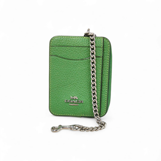 COACH Card Case A2477 Green *smal stain* Green Rank A
