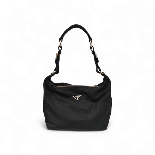 PRADA Handbag Bag Nylon *inside damage* Black Rank B