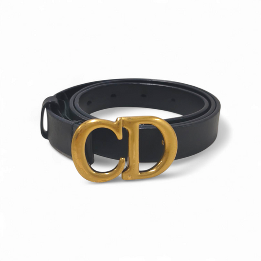 Christian Dior Belt Black/Gold 28-MA-019975 Rank A