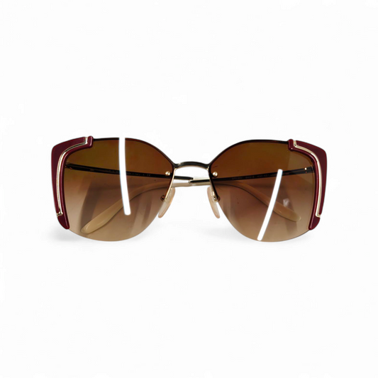 PRADA Sunglasses Red/Gold/White SPR59V Rank B