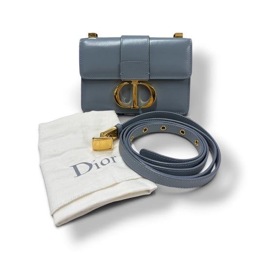Christian Dior Shoulder Bag Blue 19-MA-1200 Micro 30 Montaigne Rank B