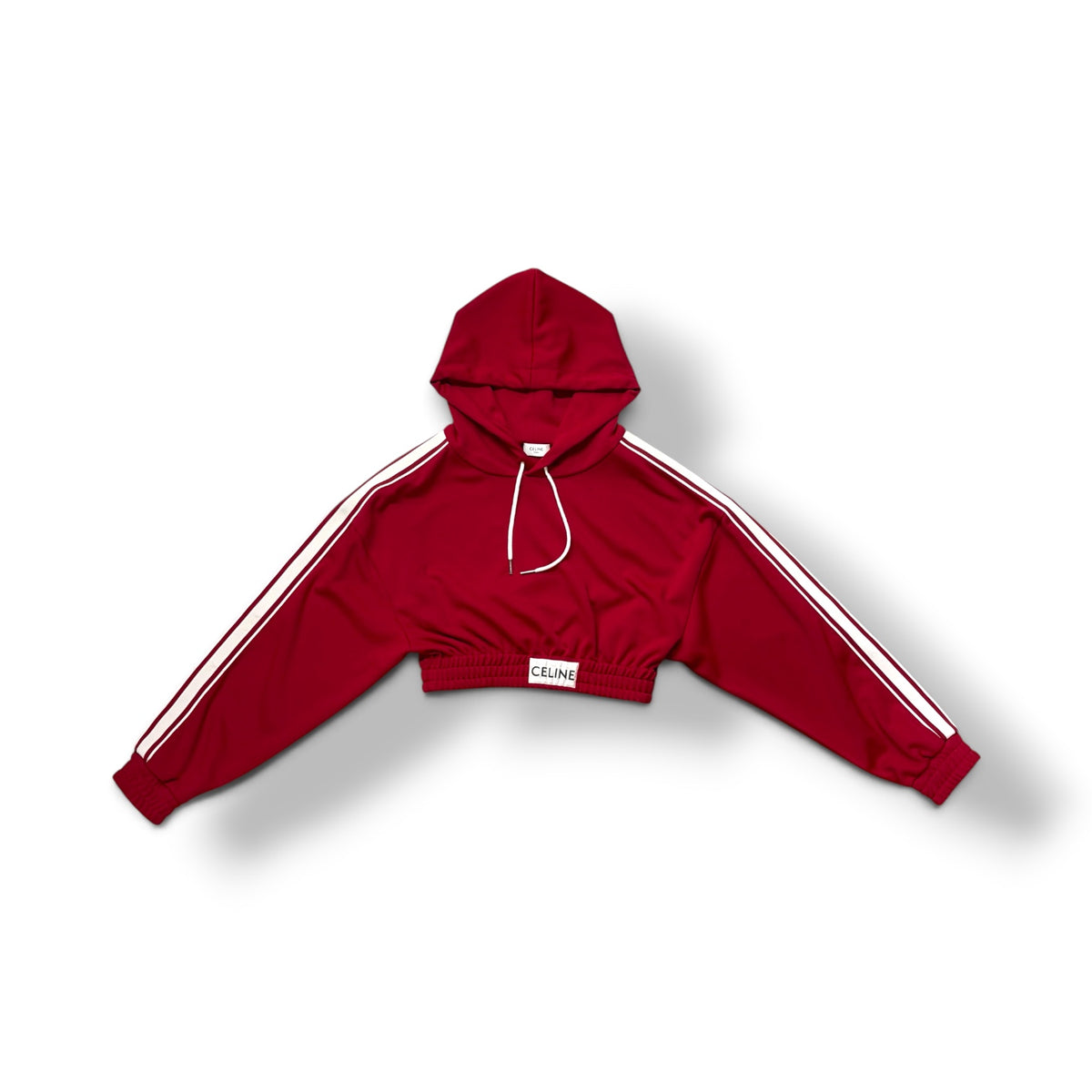 CELINE Short Cinched Hoodie S Size S Lady's Red 2Y7791210