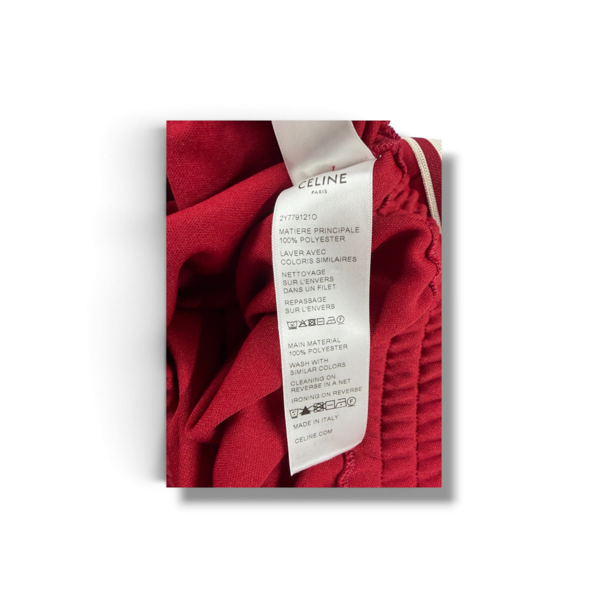 CELINE Short Cinched Hoodie S Size S Lady's Red 2Y7791210