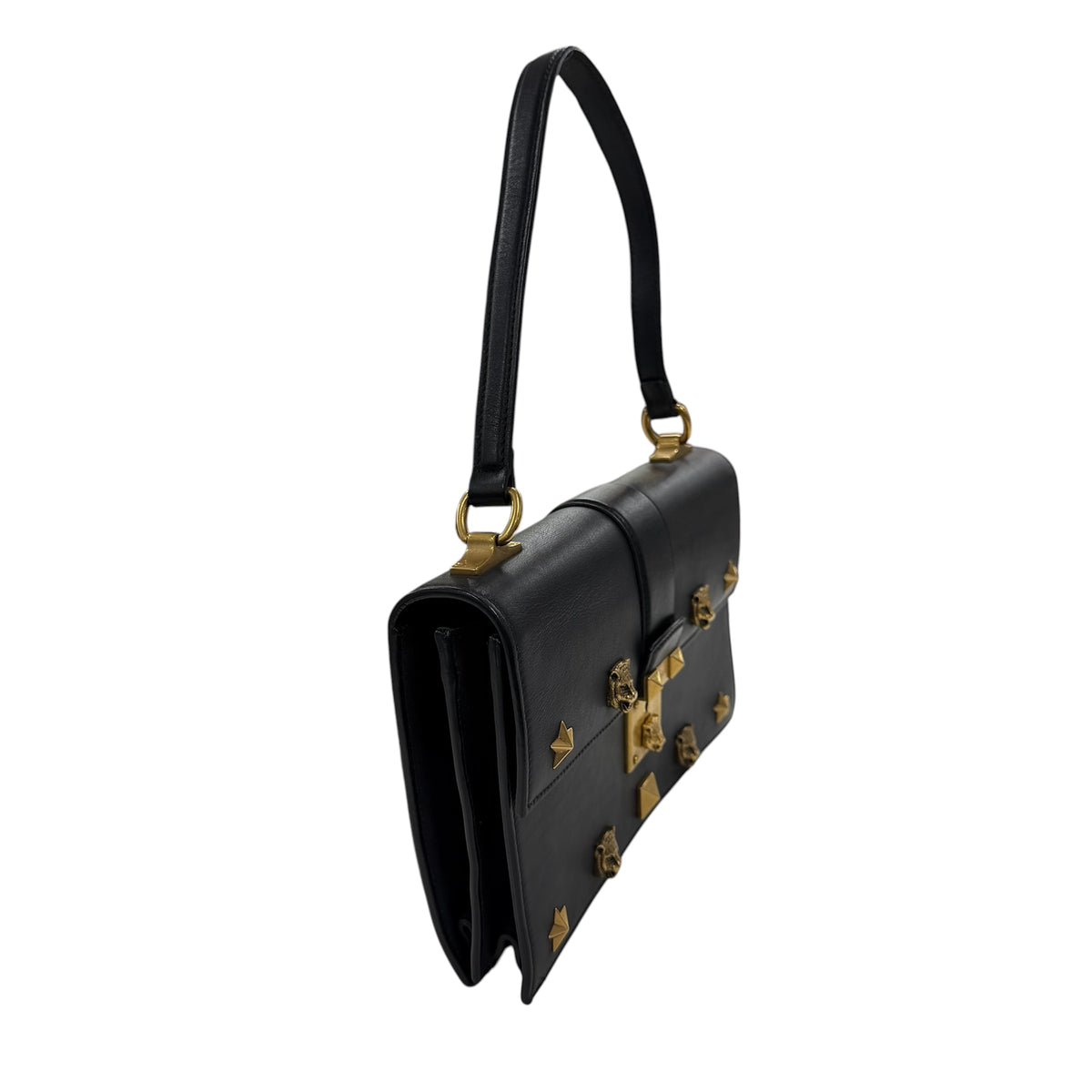 GUCCI Shoulder Bag Black/Gold 421997
