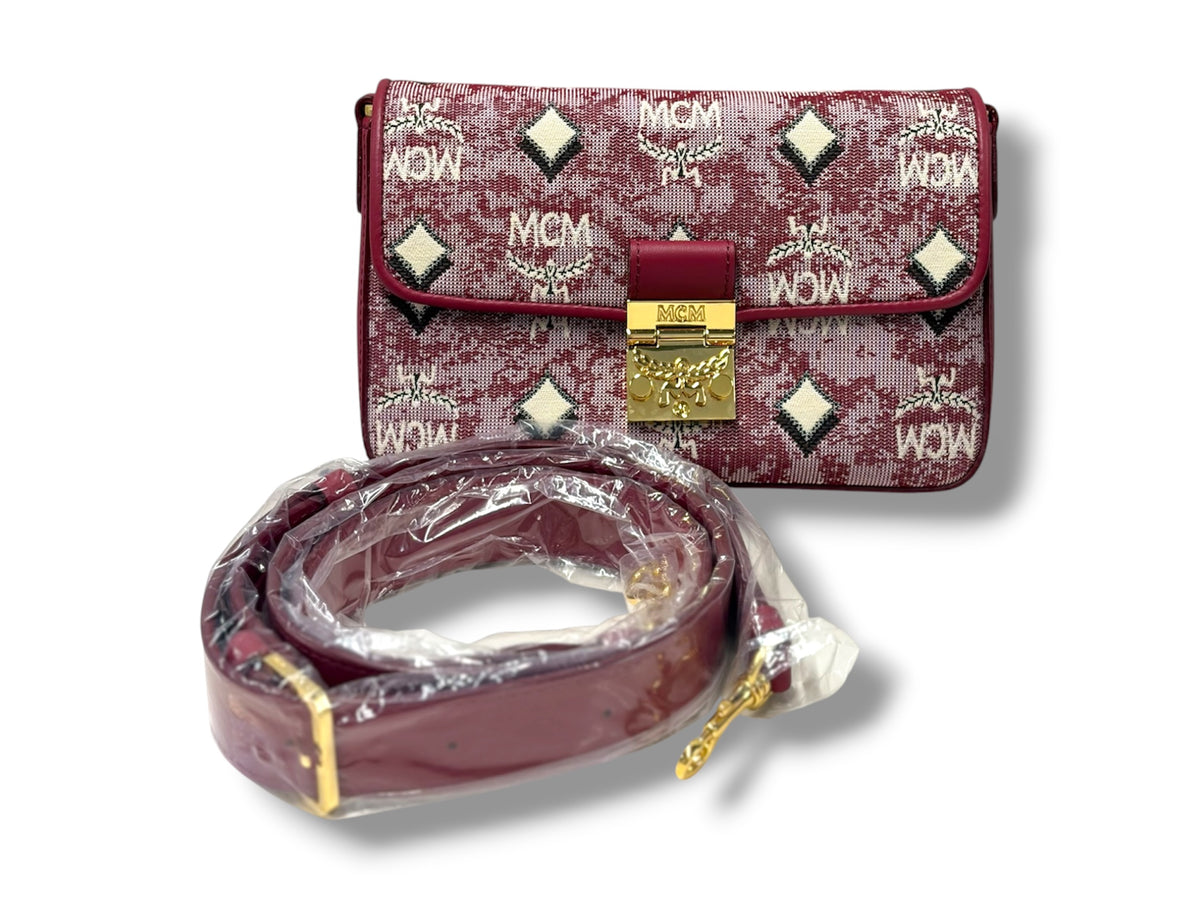 MCM BODY BAG MWRBATQ04RE001 RANK(A) ROSE VINTAGE JACQUARD MONOGRAM