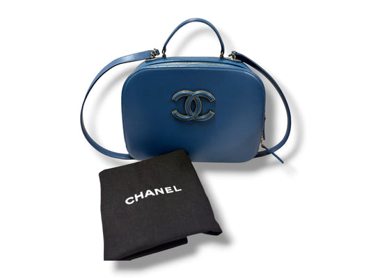 CHANEL 2WAY BAG CHA1146746 RANK(B) BLUE AND GOLD STAIN/SCRATCH 23126582 COCO CURVE VANITY