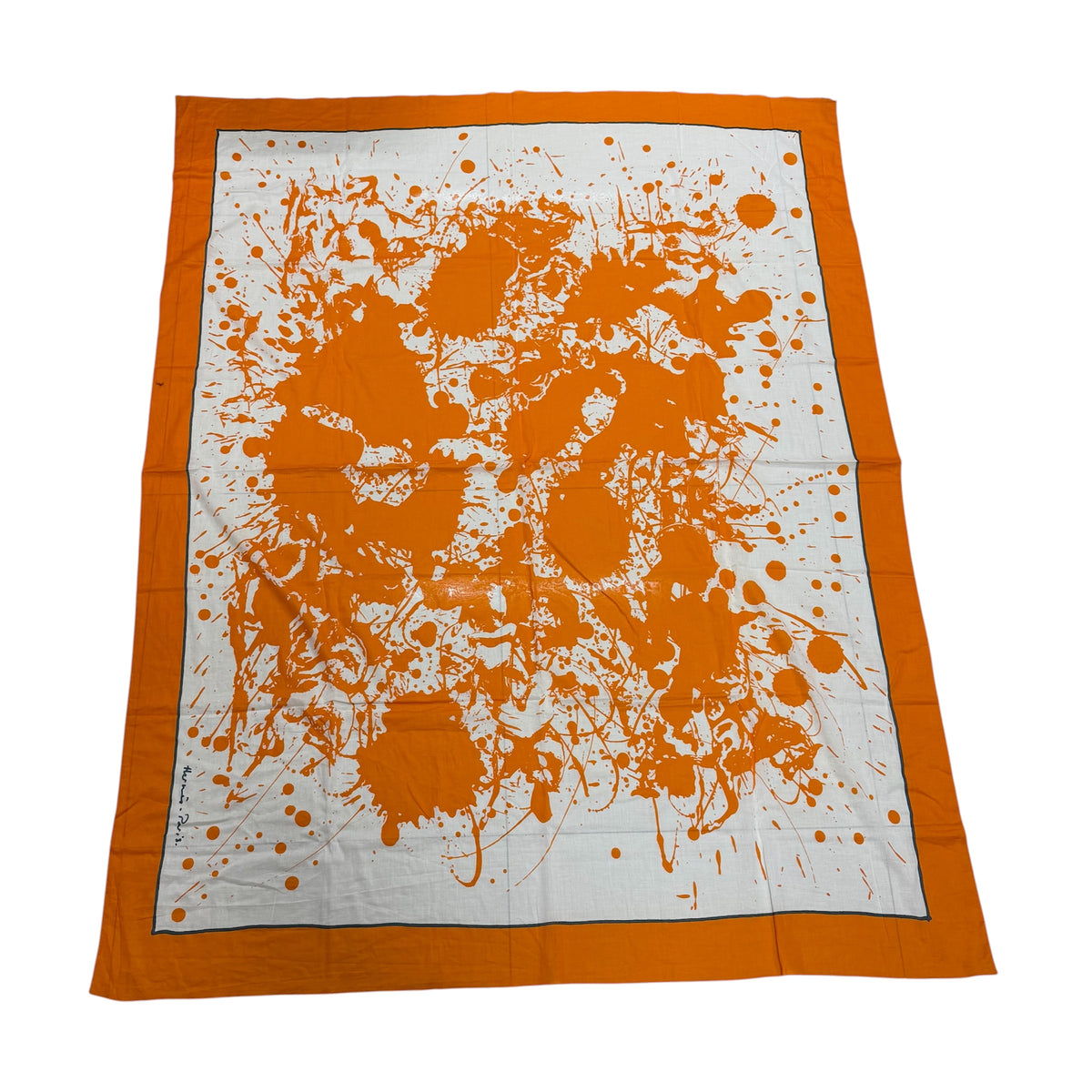 HERMES Scarf Cheval Surprise Orange/White