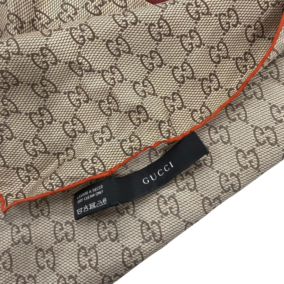 GUCCI Scarf Brown/Red Silk