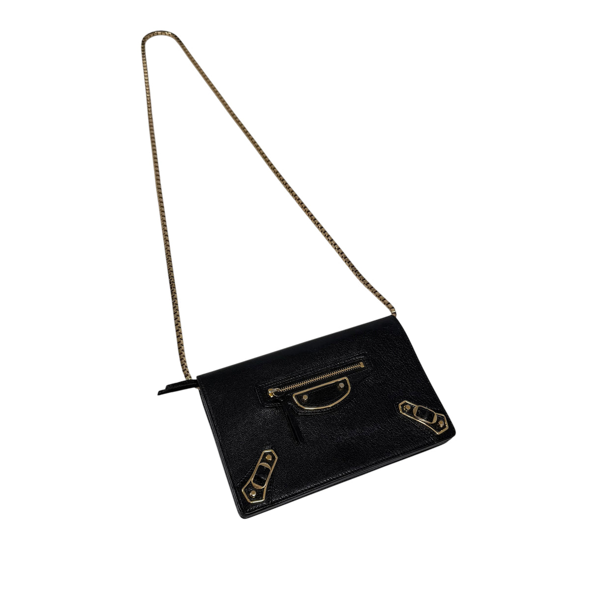 BALENCIAGA Chain Wallet Black 444169