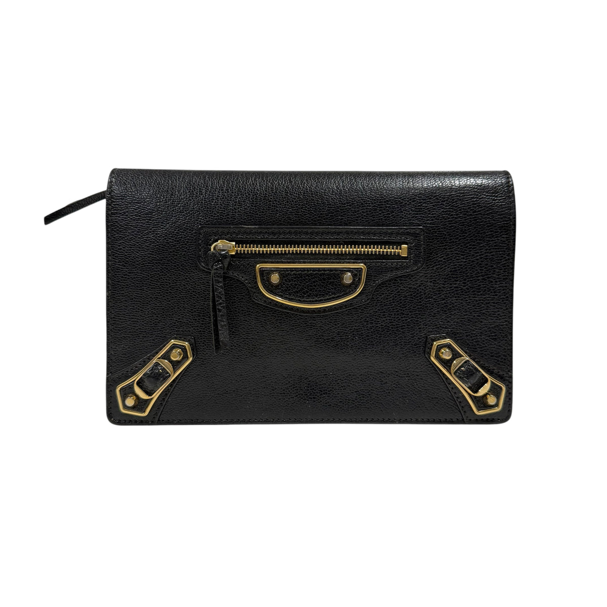 BALENCIAGA Chain Wallet Black 444169