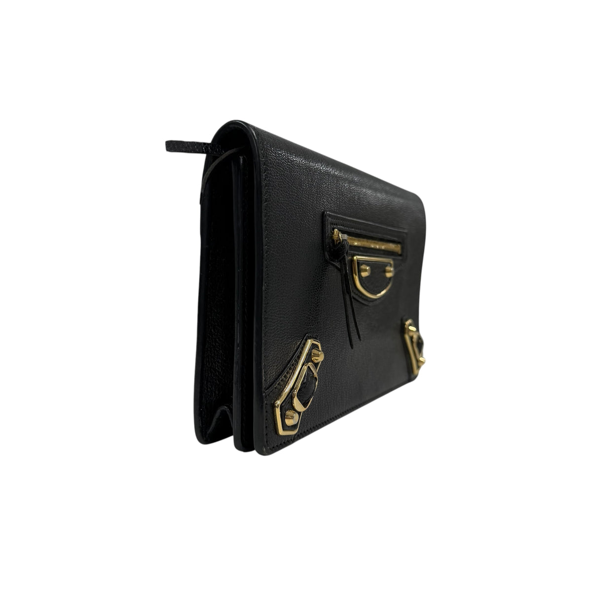 BALENCIAGA Chain Wallet Black 444169