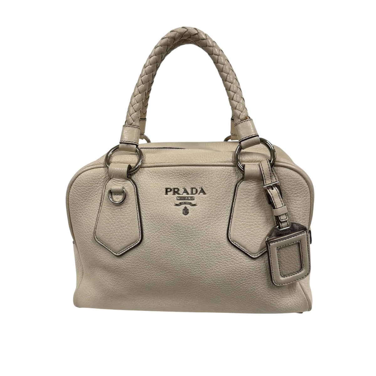 PRADA Handbag Beige VITELLO DAINO BL0265