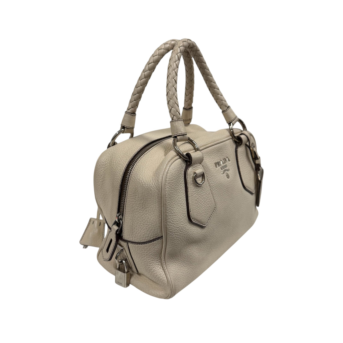 PRADA Handbag Beige VITELLO DAINO BL0265