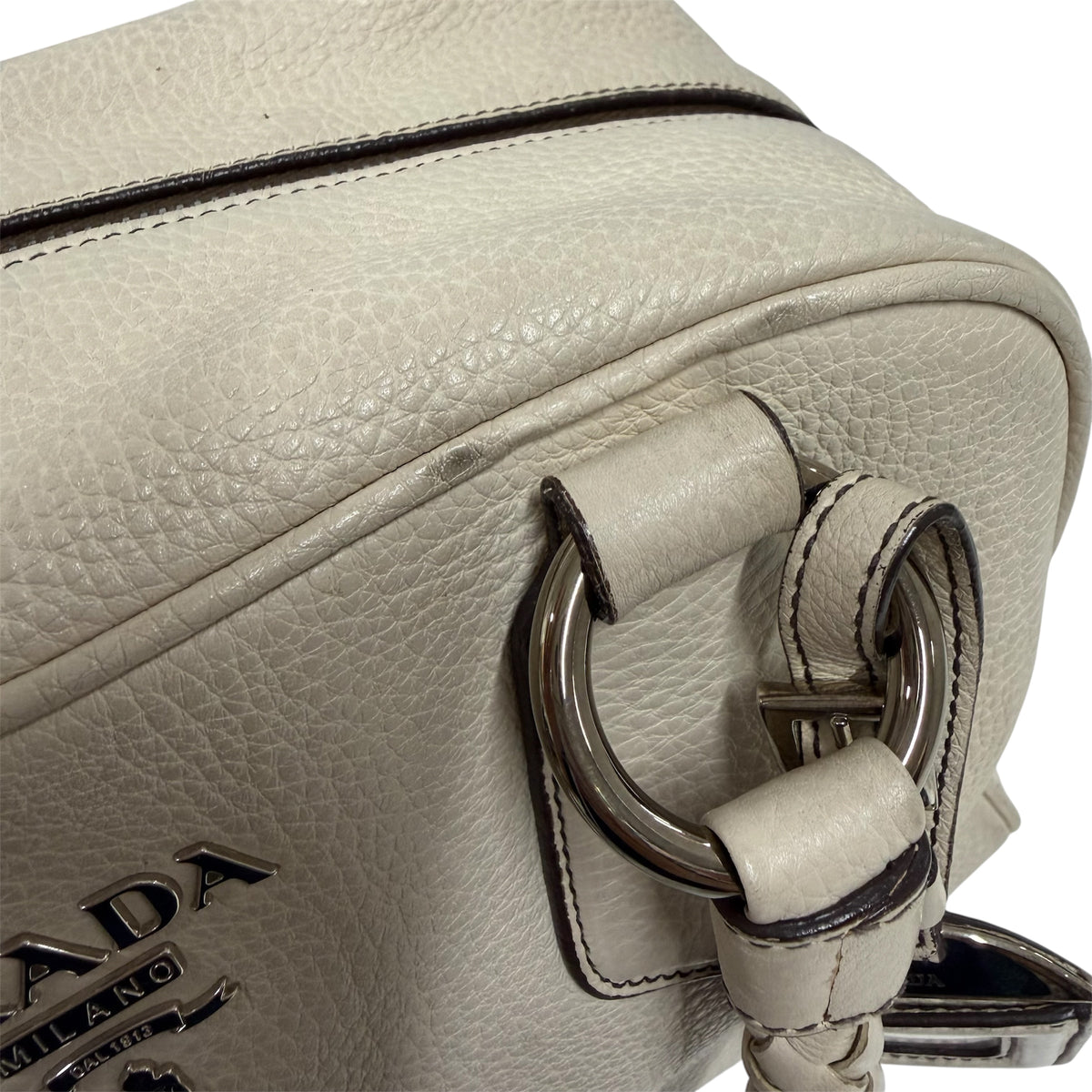 PRADA Handbag Beige VITELLO DAINO BL0265