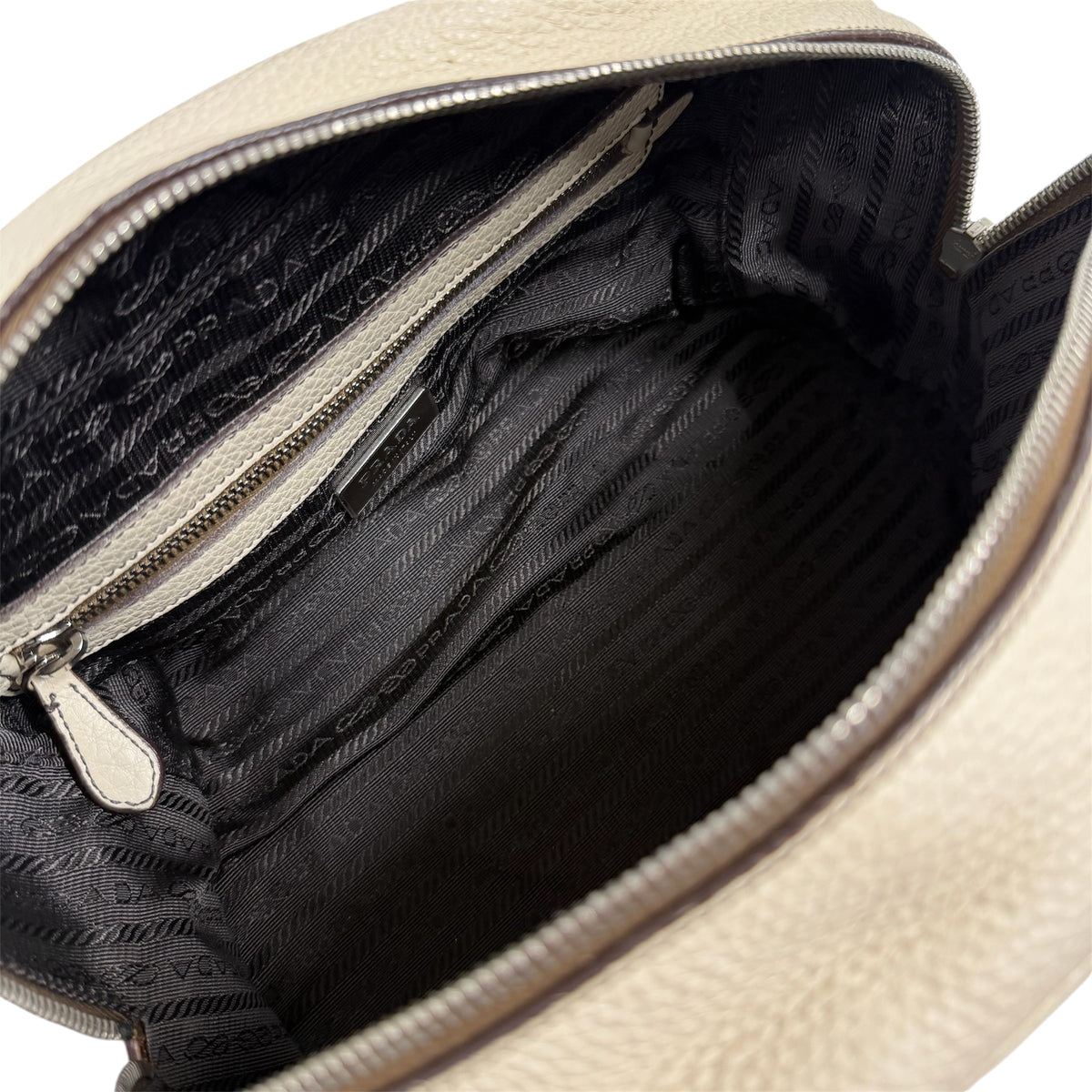 PRADA Handbag Beige VITELLO DAINO BL0265