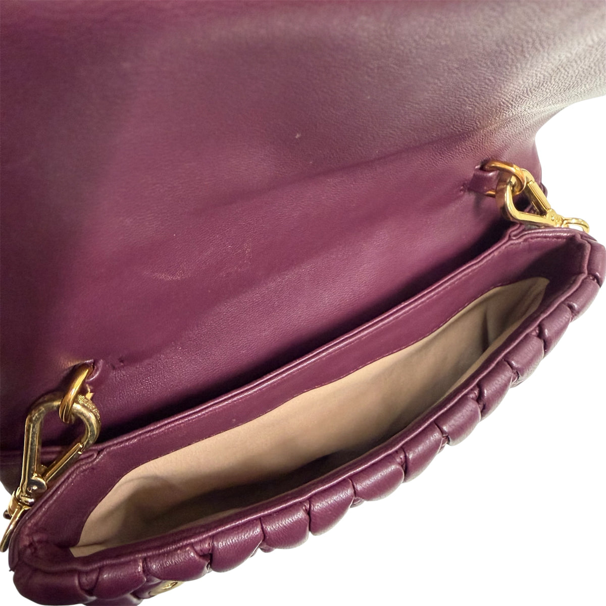 MIU MIU Shoulder Bag Matelasse Purple