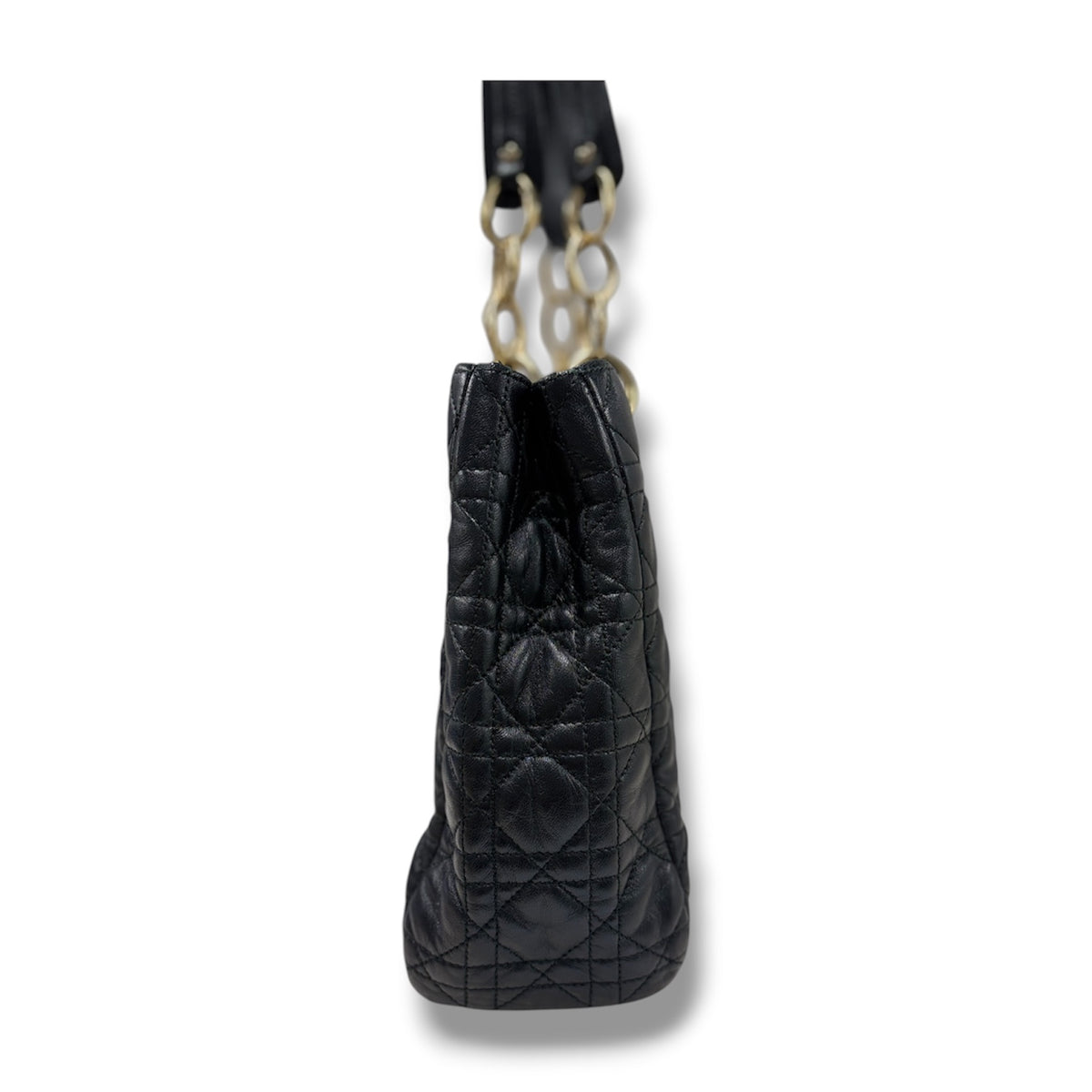 CHRISTIAN DIOR Tote Bag Dior Soft Lady  Rank(B) Black Scratch 26-MA-0171