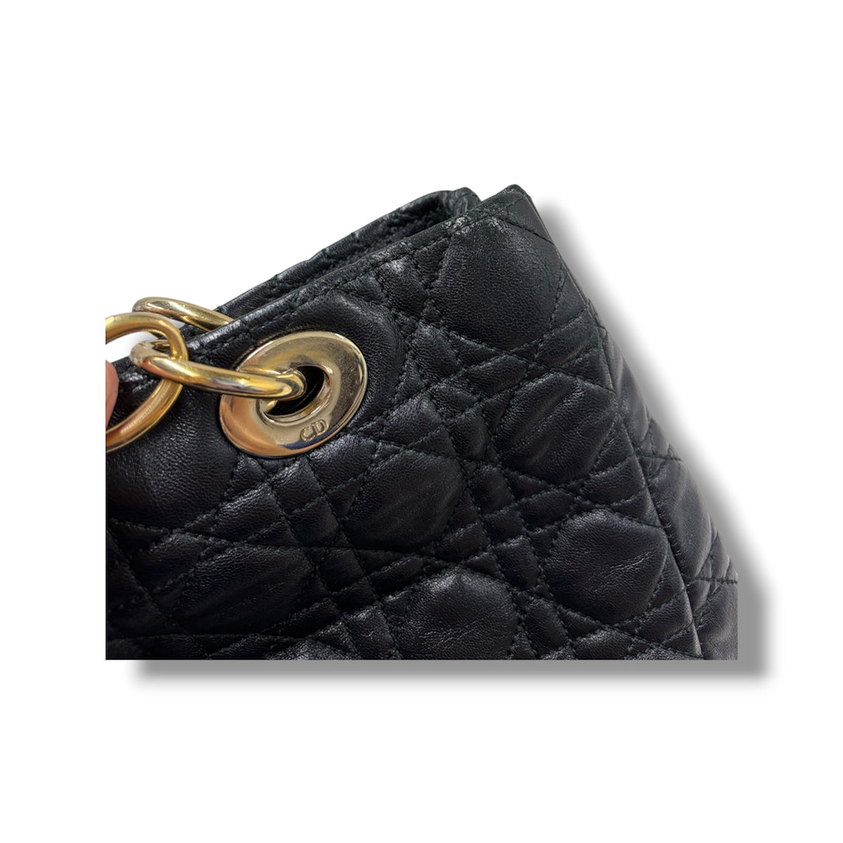 CHRISTIAN DIOR Tote Bag Dior Soft Lady  Rank(B) Black Scratch 26-MA-0171