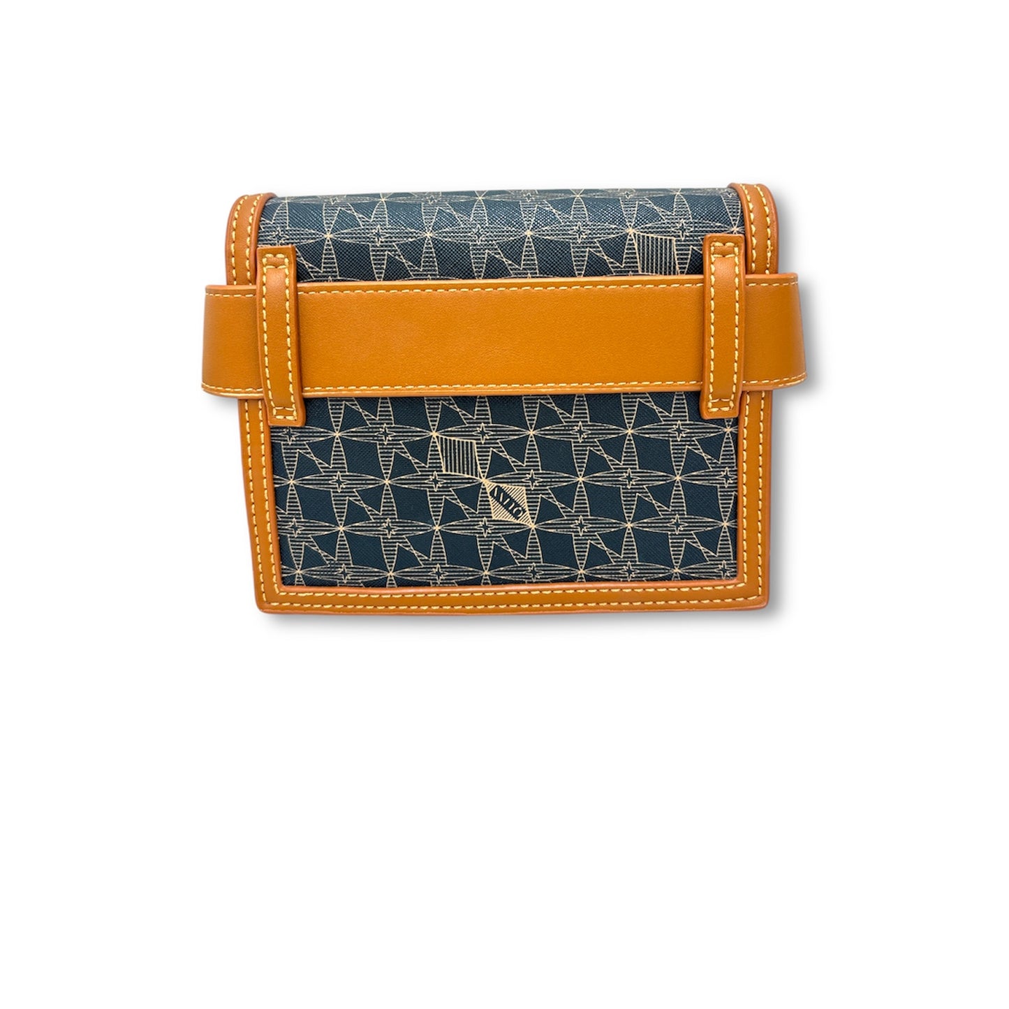 QUINN Shoulder Bag Brown/Navy Rank A