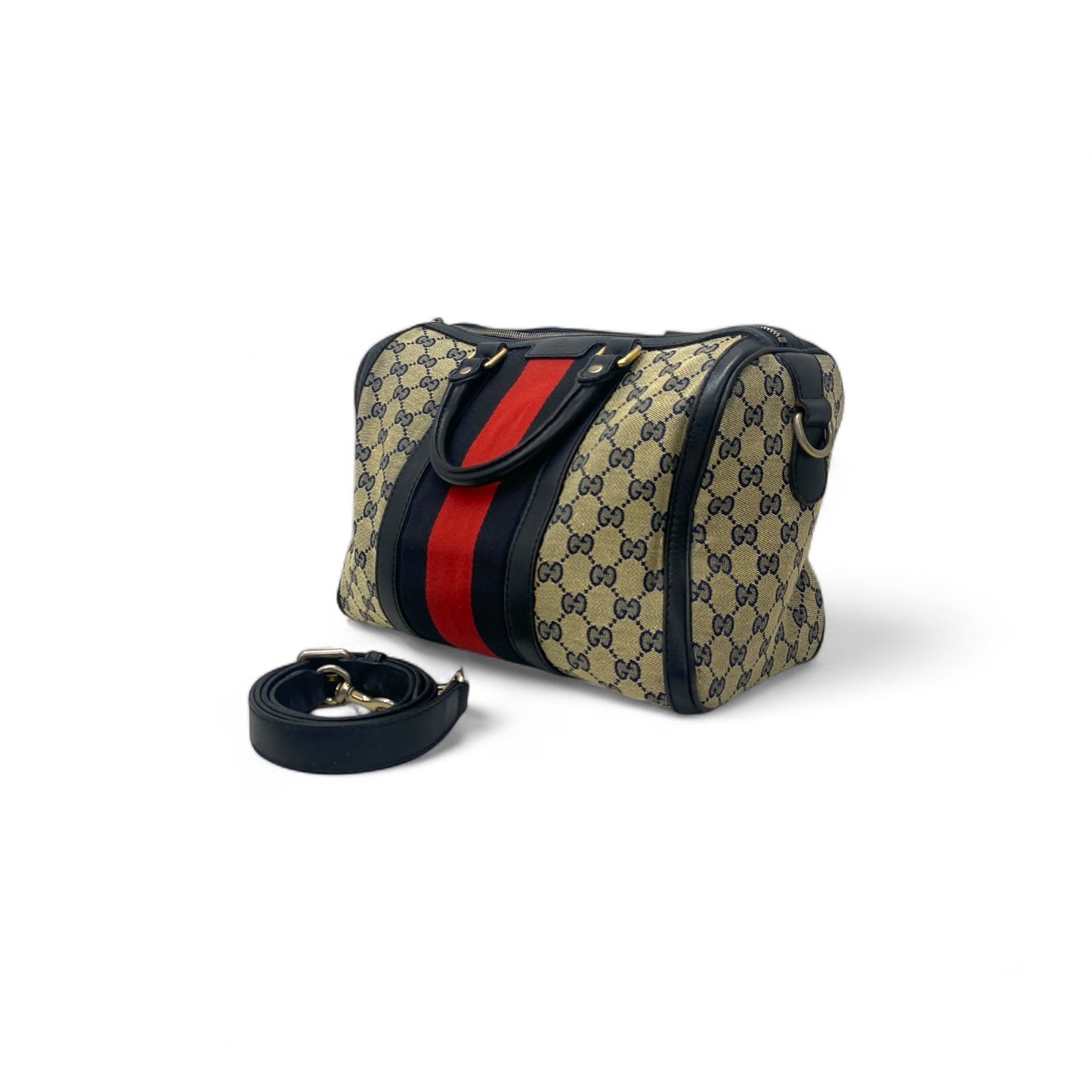 GUCCI 2WAY Bag 247205 Navy Scratch Rank(B)
