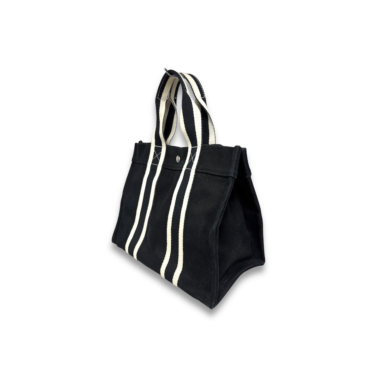 HERMES Tote Bag Cabas Plage Black And White BORA PM Rank(B)