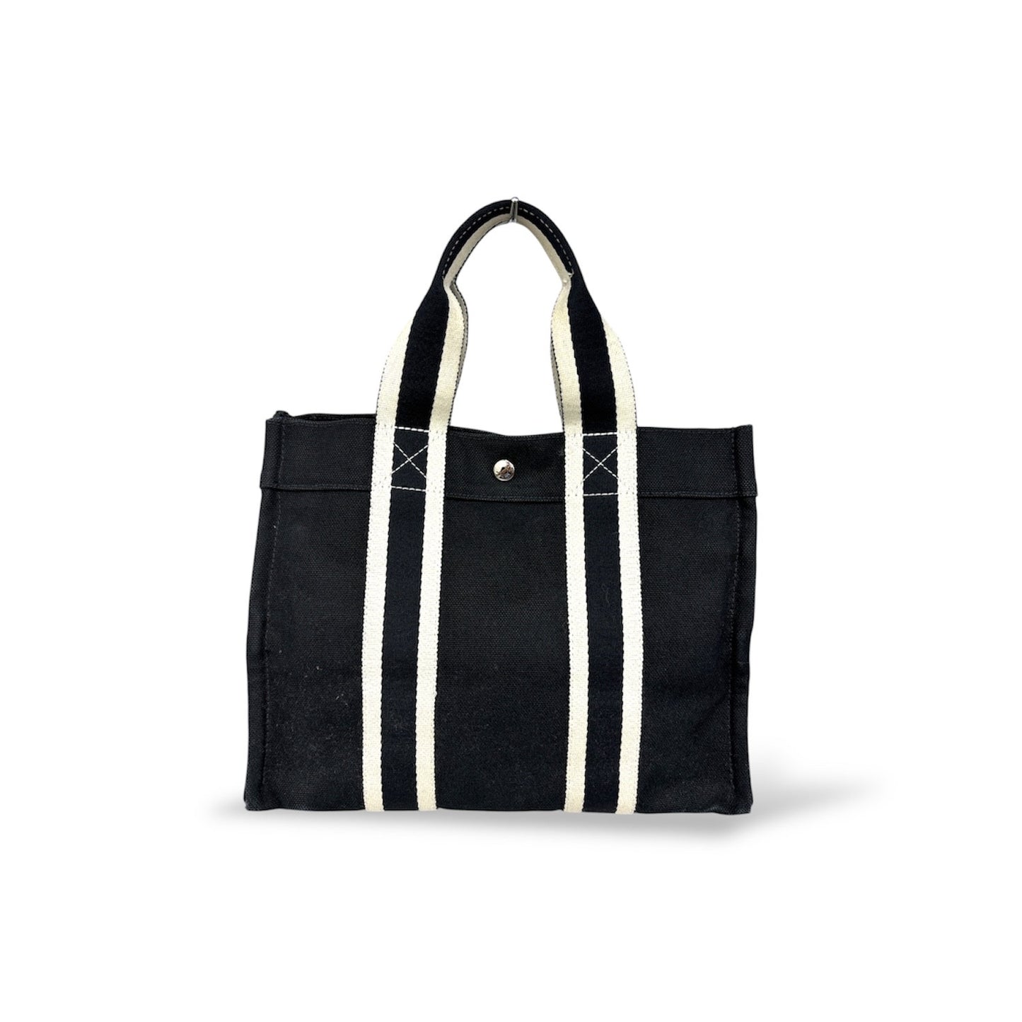 HERMES Tote Bag Cabas Plage Black And White BORA PM Rank(B)