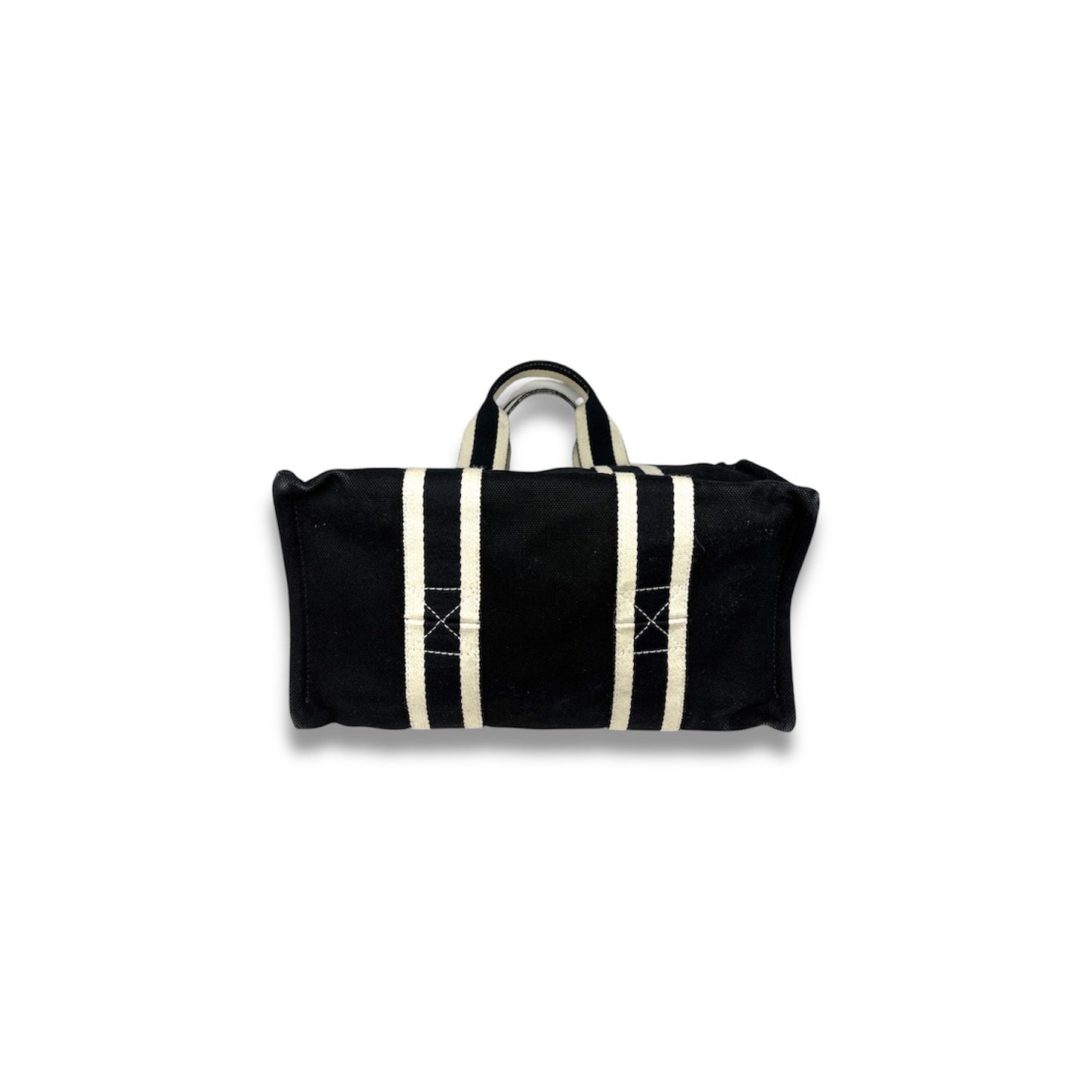 HERMES Tote Bag Cabas Plage Black And White BORA PM Rank(B)