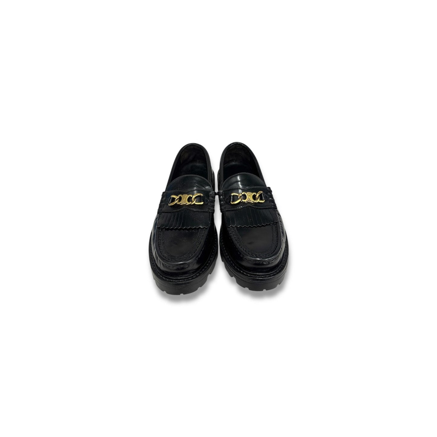 CELINE Leather Shoes Mens Black FA0261ิิิิ  MARGARET Rank(B)