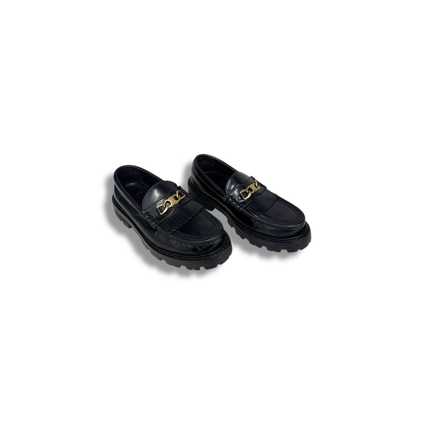 CELINE Leather Shoes Mens Black FA0261ิิิิ  MARGARET Rank(B)