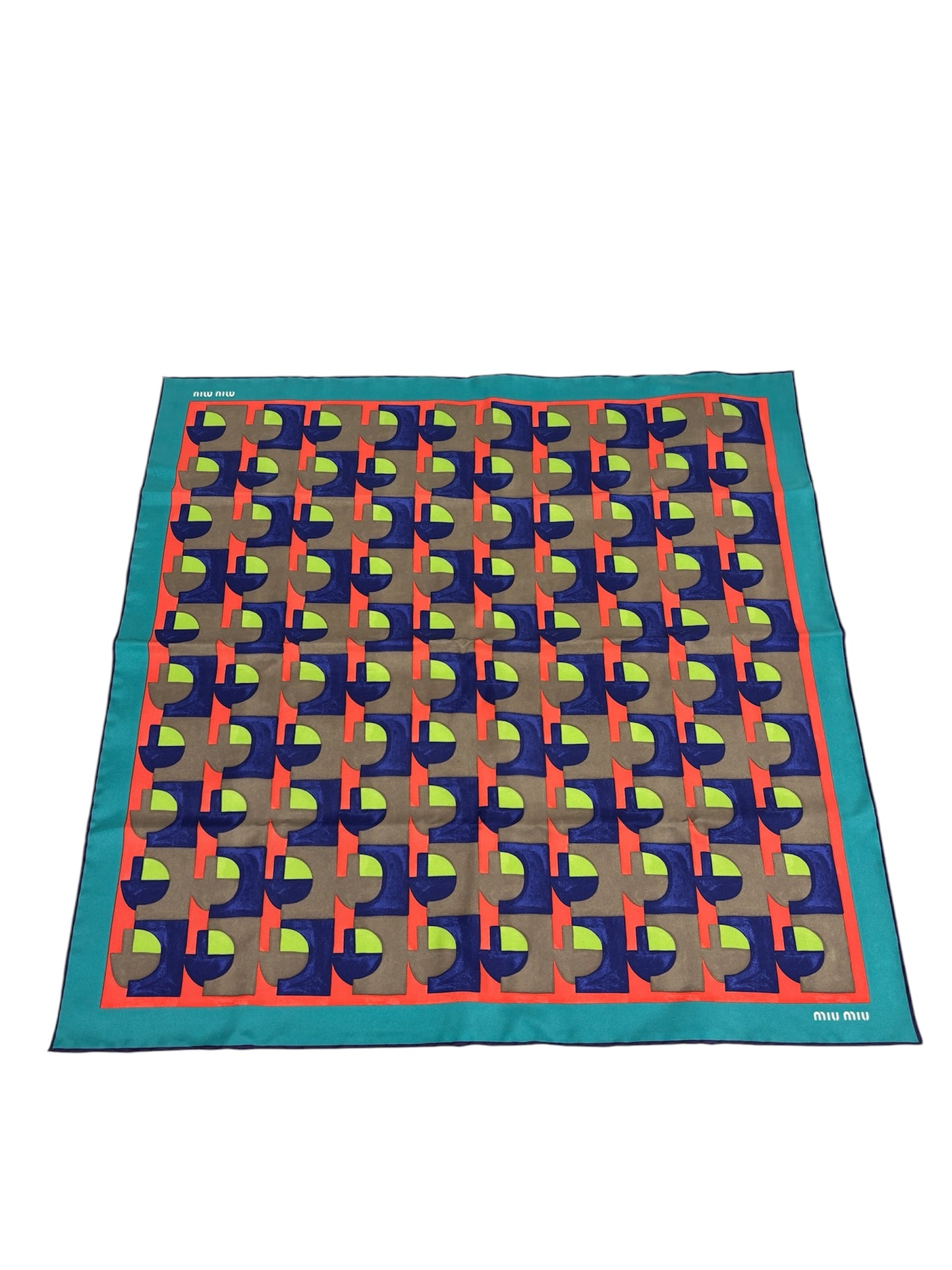 MIU MIU Scarf NCF Multi Color Printed Silk