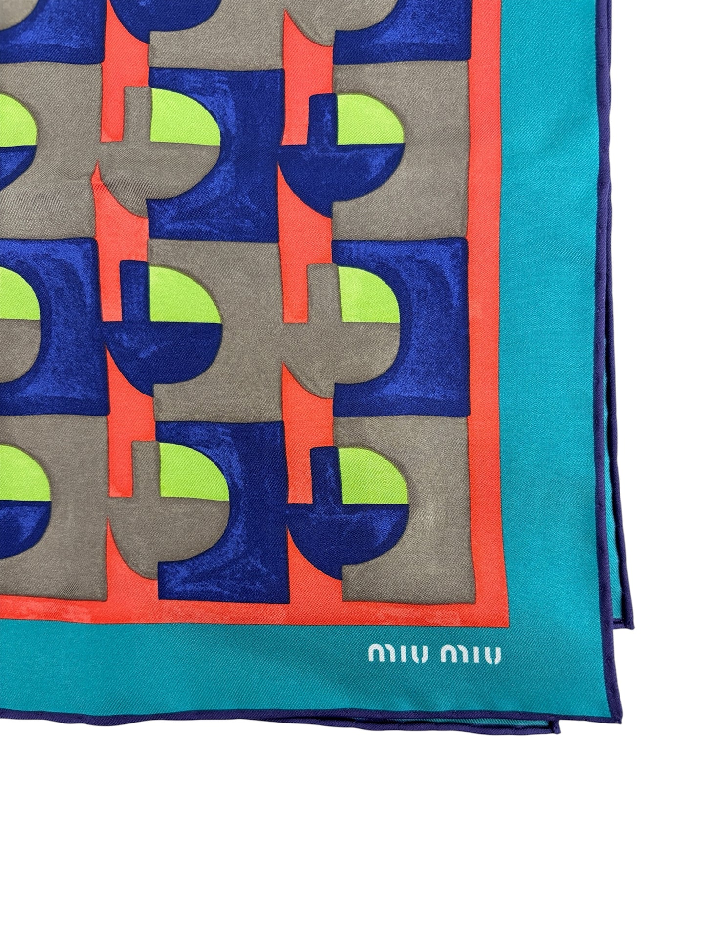 MIU MIU Scarf NCF Multi Color Printed Silk