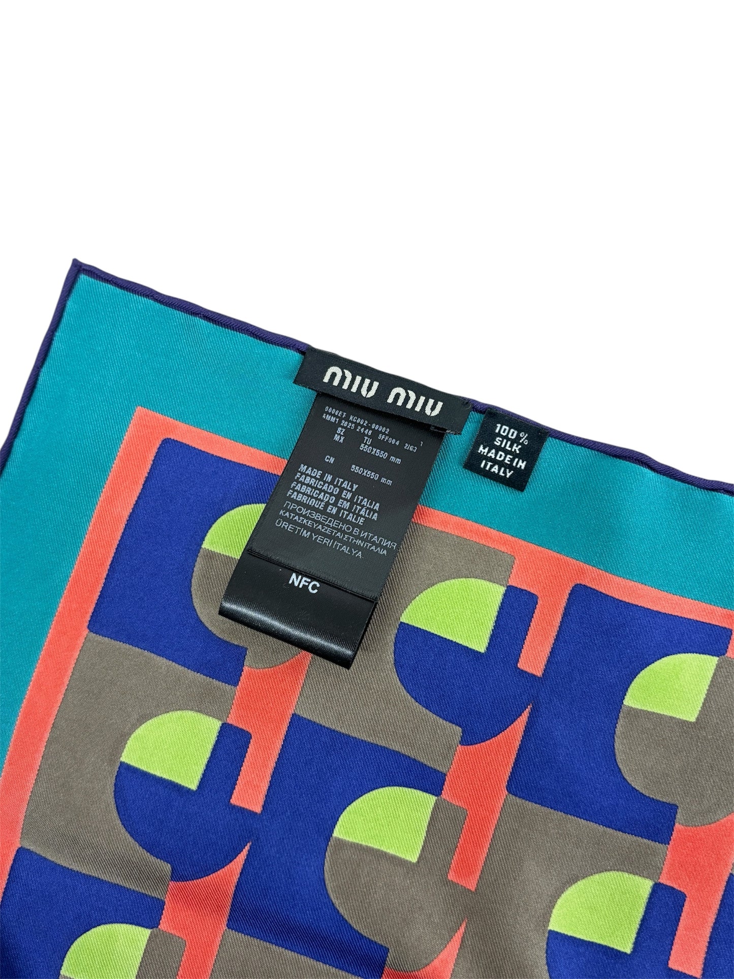 MIU MIU Scarf NCF Multi Color Printed Silk