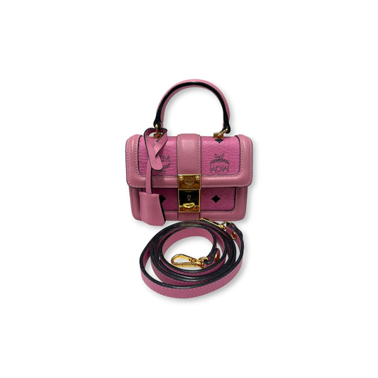 MCM 2WAY Mini Shoulder Bag MWT2SXTPK001 Pink Stain Rank(B)