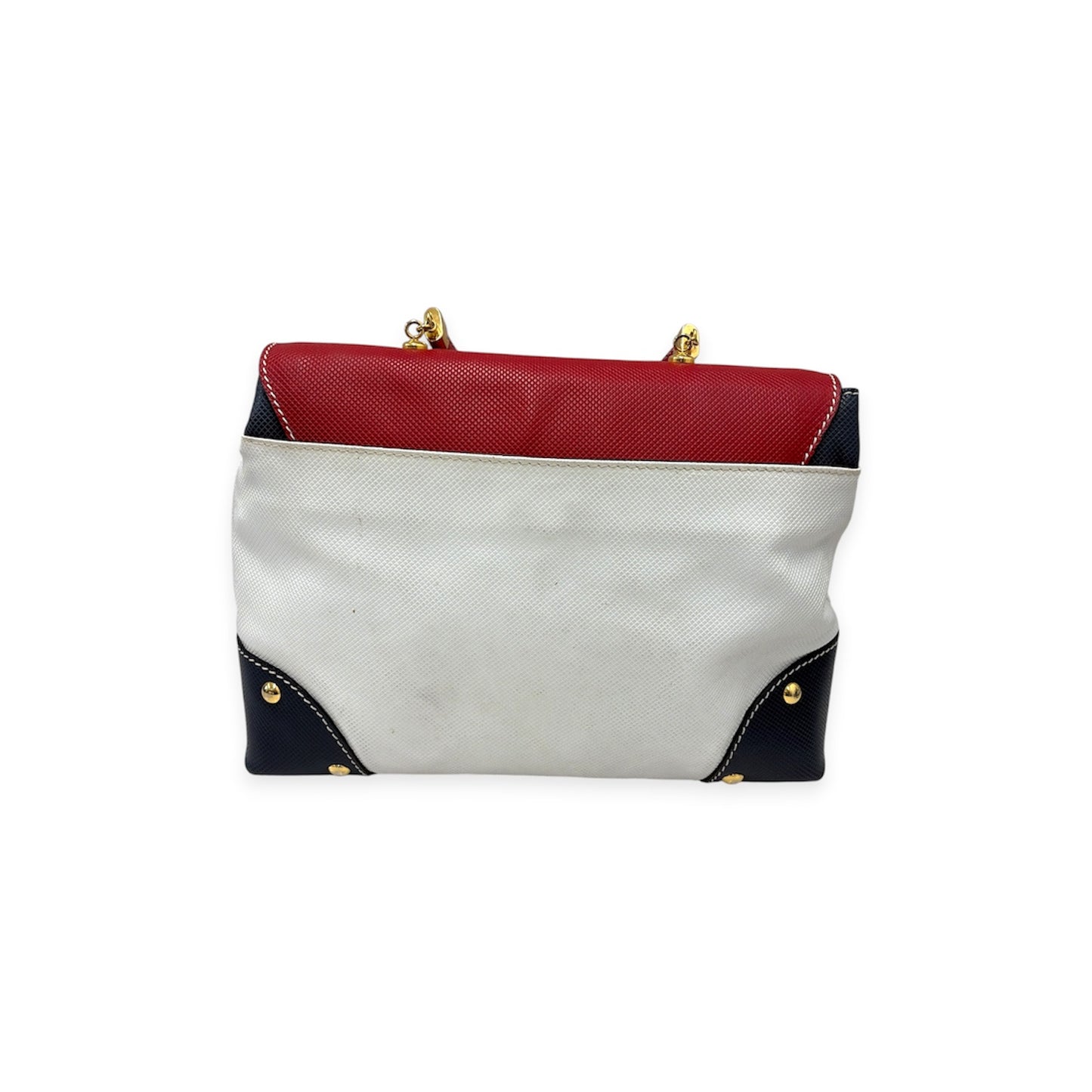 BOTTEGA VENETA 2WAY Bag Red/White/Navy Stain Vintage 10800308003R Rank (B)