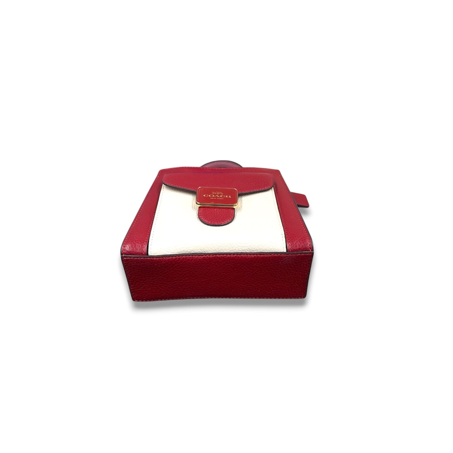 COACH Shoulder Bag C6994 Red And Ivory *Stain* Rank B