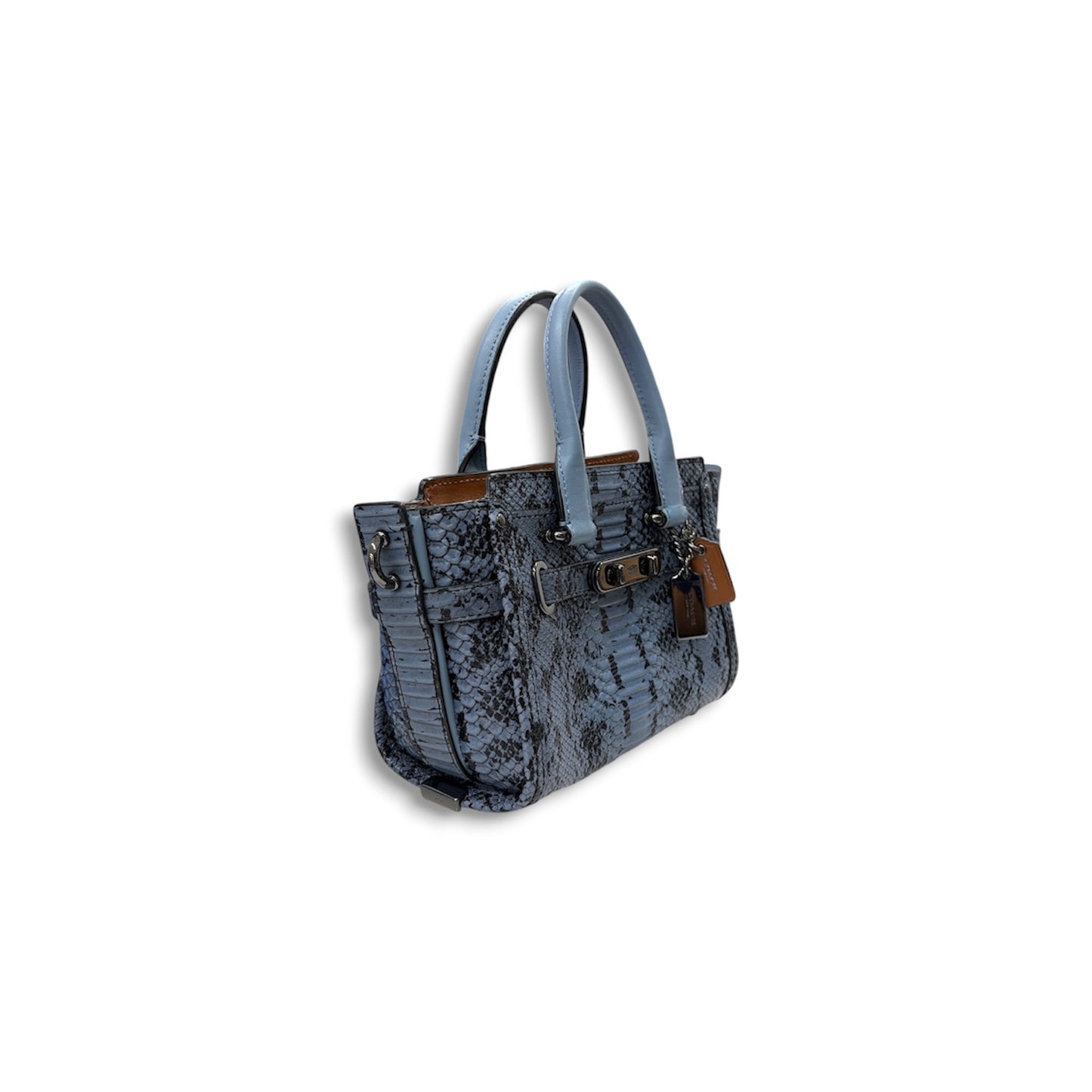 COACH 2WAY Bag F37187 Blue And Brown Rank B