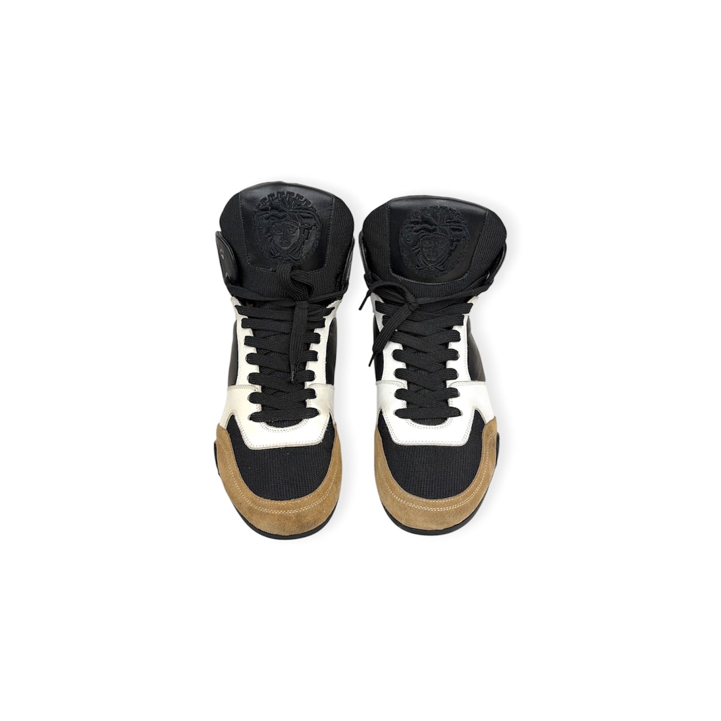 VERSACE High Cut Sneakers 40 Men Black/White Medusa Modesens Rank (BC)