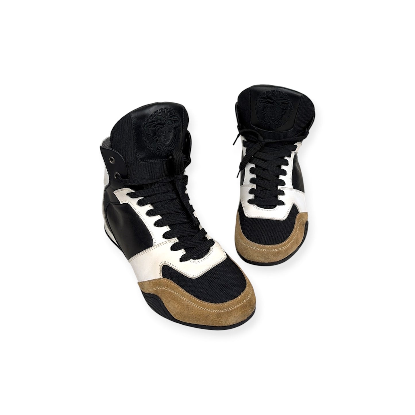 VERSACE High Cut Sneakers 40 Men Black/White Medusa Modesens Rank (BC)