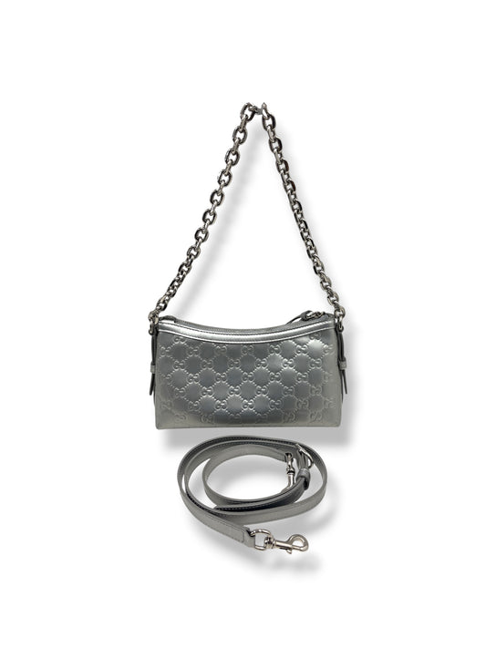 GUCCI SHOULDER BAG 851631 RANK (B) LIGHT GRAY 486628