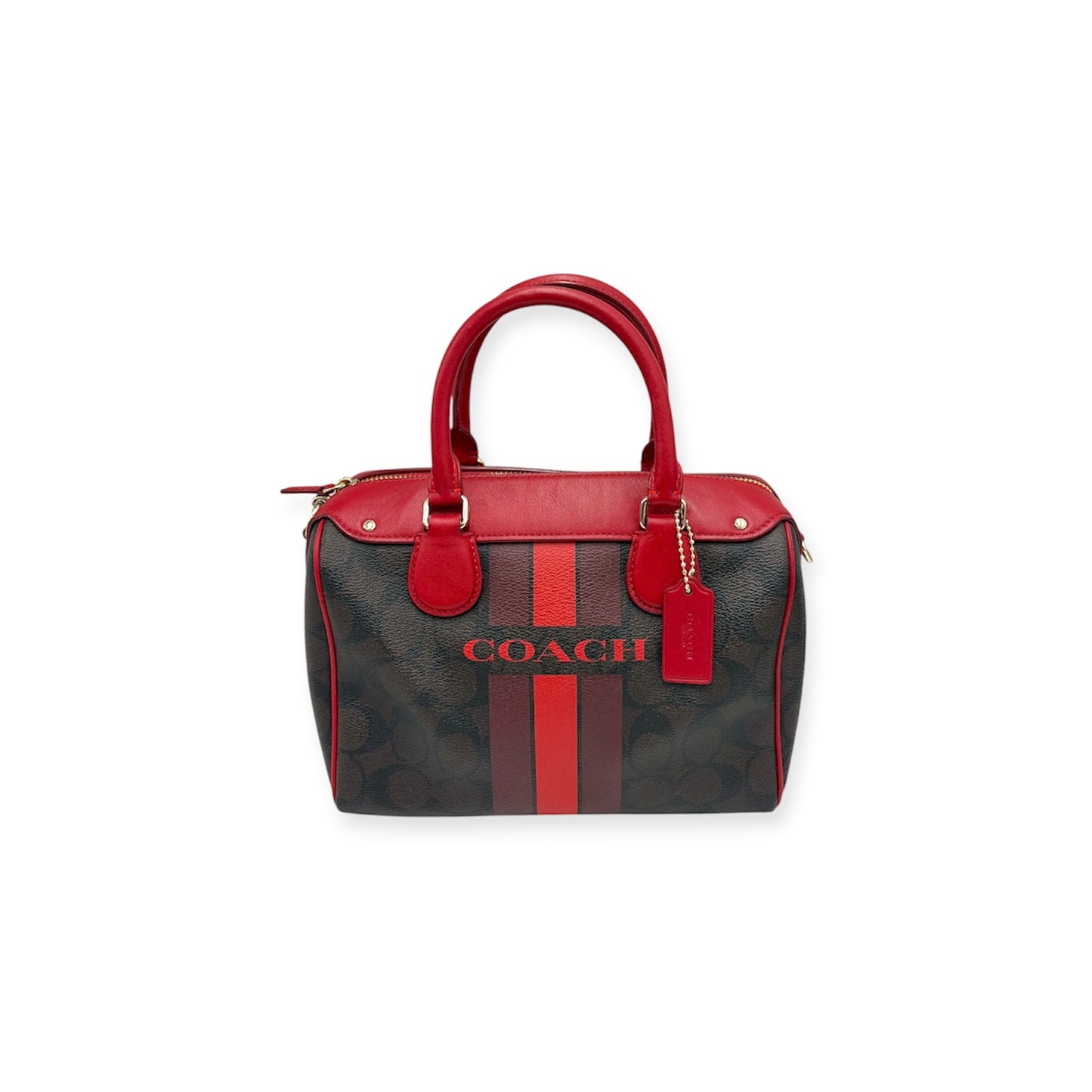 COACH 2Way Bag F38401 Red And Brown Rank (A)
